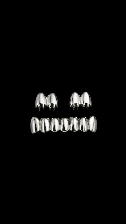 3 Piece silver grillz