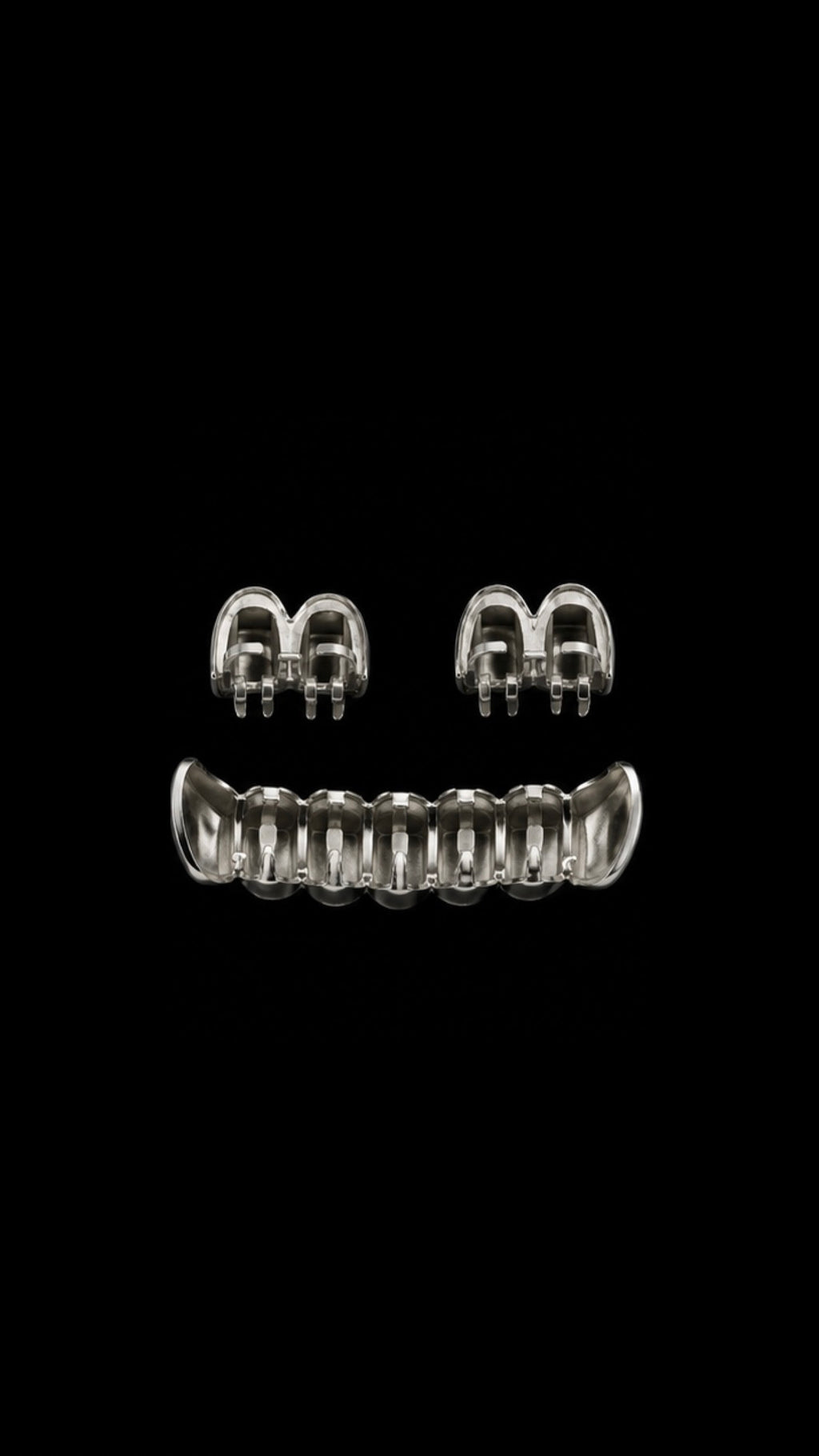 3 Piece silver grillz
