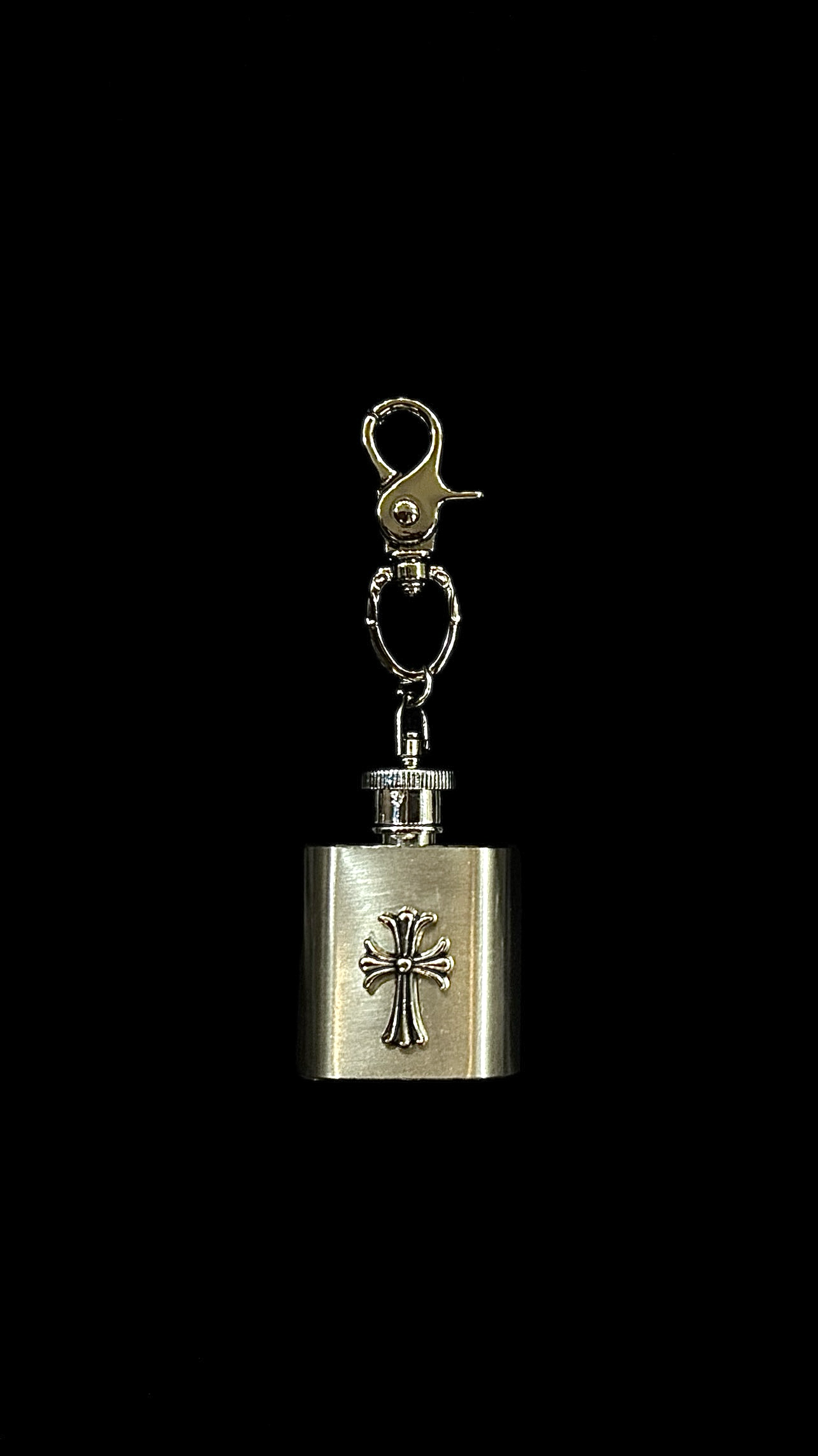 Cross flask keychain
