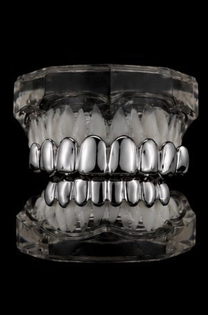 Full silver grillz ( Two piece set )