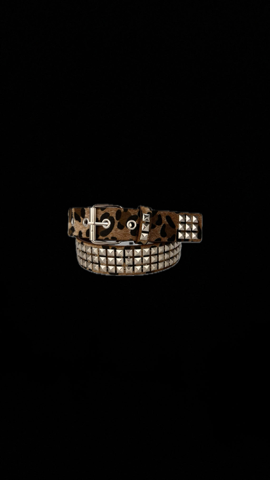 Animal Print studded belt