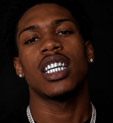 Full silver grillz ( Two piece set )