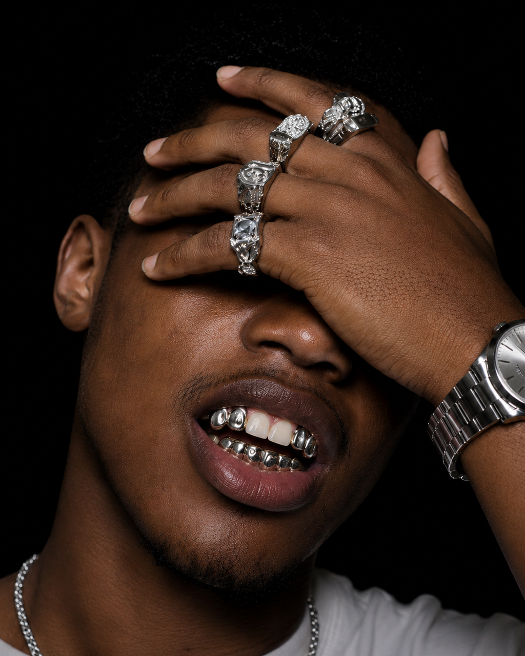 3 Piece silver grillz