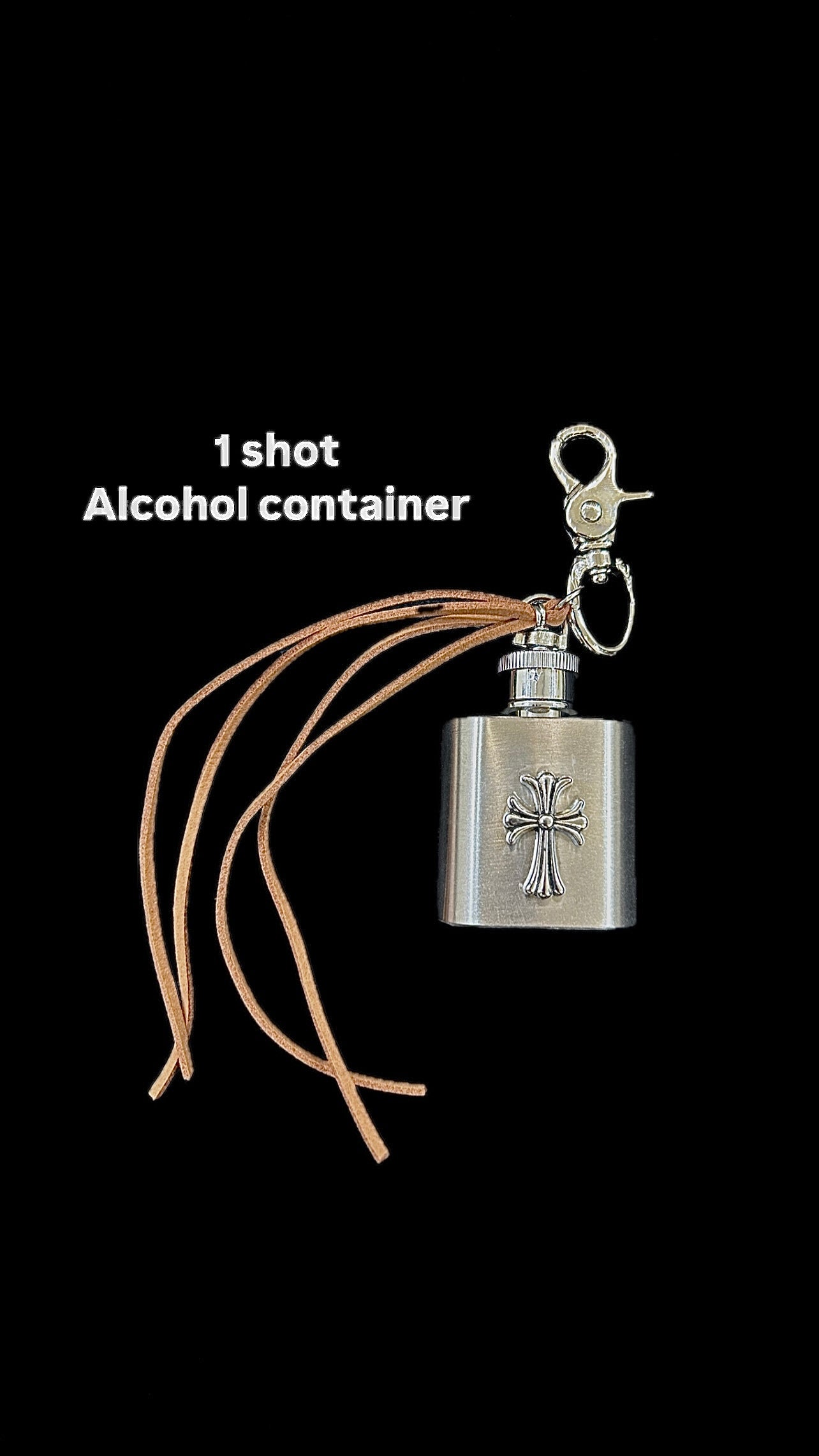 Cross flask keychain